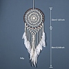 Iron Bohemian Woven Web/Net with Feather Macrame Wall Hanging Decorations PW-WG35995-01-4
