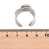304 Stainless Steel Open Cuff Ring Components STAS-F366-06B-P-2
