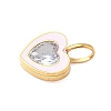 304 Stainless Steel Micro Pave Cubic Zirconia Pendants STAS-D364-03G-2