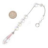 Iridescent Glass Octagon Beads & Teardrop Hanging Suncatchers HJEW-JM04768-3
