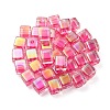 UV Plating Transparent Acrylic European Beads OACR-F004-10B-1