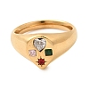 Stainless Steel Pave Colorful Cubic Zirconia Finger Rings SA-CBA90C5-04A-G-4