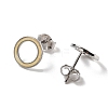 Anti-Tarnish Ring Rhodium Plated 925 Sterling Silver Stud Earrings PB1316-3-2