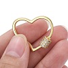 Brass Micro Pave Clear Cubic Zirconia Screw Carabiner Lock Charms ZIRC-E164-05G-5