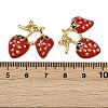 Strawberry 304 Stainless Steel Enamel Pendants STAS-L290-21E-G-3