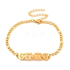 Constellation 202 Stainless Steel Figaro Chain Link Bracelets for Women Men LS-AJEW-U006-01A-1