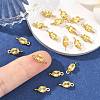 SHEGRACE Brass Pave Cubic Zirconia Oval Connector Charms XGRQ2O646-437C-G-5