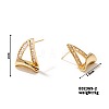 Chic Geometric Triangle Stud Earrings with Hollow Design and Edges PD9226-2-1