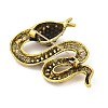 Snake Alloy Rhinestone Brooches for Backpack Clothes JEWB-Z040-01C-AG-2
