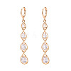 Teardrop Brass Micro Pave Cubic Zirconia Dangle Leverback Earrings EJEW-N058-14G-2