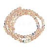 Electroplate Transparent Glass Beads Strands EGLA-K015-18J-2