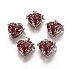 Heart Brass Enamel Prayer Box Pendants KK-24X21-5