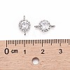 Flower Brass Micro Pave Cubic Zirconia Links ZIRC-L054-09P-NR-4