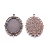 Tibetan Style Oval Pendant Cabochon Settings LS-TIBE-473-R-NR-1