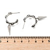 C-Shaped with Cone Brass Stud Earrings EJEW-S261-06G-5