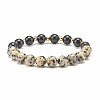 Natural Wood & Stone Round Beaded Stretch Bracelet BJEW-JB07817-4