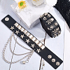 2Pcs 2 Styles Punk Style Imitation Leather Bangles BJEW-CL0001-04B-3