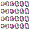 24Pcs 6 Styles 201 Stainless Steel Grooved Finger Ring Settings STAS-ME0003-12MC-1