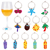 Ocean Theme PVC Wine Glass Charms AJEW-FG0003-98-1