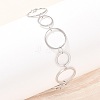 304 Stainless Steel Link Chain Bracelets for Women BJEW-P373-03B-P-1