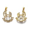 Brass Clear Cubic Zirconia Constellation Charms KK-B031-01G-2