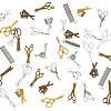 150Pcs 15 Styles Haircut Theme Tibetan Style Alloy Pendants FIND-ME0001-25-1