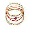 4Pcs Gothic Brass Cross Stretch Bracelet Sets YK6983-2-1