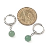 Natuarl Green Aventurine Round Hoop Earrings EJEW-JE06593-01-4