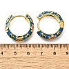 Flower Brass Enamel Hoop Earrings EJEW-R018-06G-5