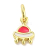 Real 18K Gold Plated Rack Plating Brass Enamel Charms KK-M293-28G-03-1