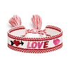 Valentine's Day Theme Polyester Cord Bracelets PW-WGAB0D7-01-1