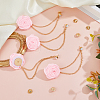 4Pcs Polyester Rose Flower Lapel Pin Backs JEWB-FH0002-09A-4
