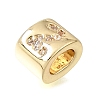 Brass Micro Pave Clear Cubic Zirconia Beads CU-CBAA19F-01G-C-3