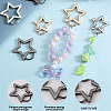 6Pcs 6 Styles Zinc Alloy Spring Gate Rings FIND-GF0007-55-6