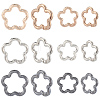 18Pcs 6 Colors Alloy Spring Gate Rings FIND-SC0019-01-6