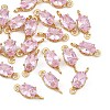 SHEGRACE Brass Pave Cubic Zirconia Oval Connector Charms XGRQ2O174-437B-G-1