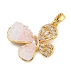 Rack Plating Brass Micro Pave Cubic Zirconia Pendants KK-U035-20G-02-1