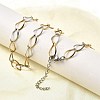 304 Stainless Steel Teardrop Link Chain Necklaces for Women Men NJEW-A058-02GP-3