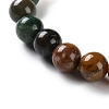 Natural Grey Agate and Indian Agate Baeds Stretch Bracelets for Women Men BJEW-C081-01-3