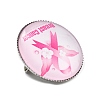 Breast Cancer Awareness Ribbon Glass Brooches LS-JEWB-L019-01L-2