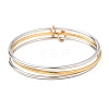 Two Tone 304 Stainless Steel Multi-strand Bangles BJEW-K271-02GP-2