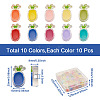100Pcs 10 Colors Transparent Enamel Acrylic Beads TACR-CD0001-09-3