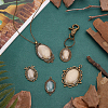 15Pcs 5 Styles Tibetan Style Alloy Carved Rose Large Pendant Cabochon Settings TIBEP-ME0001-04-4