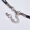Waxed Cord Tiered Necklace NJEW-P185-A07-3