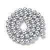 UV Plating Pearlized Glass Pearl Beads Strands GLAA-F128-01B-T12-4
