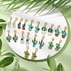 20Pcs 10 Styles Cactus Alloy Enamel Pendant Decorations HJEW-JM02724-2