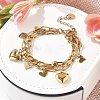 304 Stainless Steel Multi-Strand Charm Bracelets BJEW-C089-02G-2