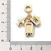Rack Plating Brass Clear Cubic Zirconia European Dangle Charms X-KK-Q017-36G-3