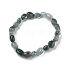 Natural Green Rutilated Quartz Bead Stretch Bracelets BJEW-K213-22-2