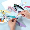 5Pcs Alloy Feather Pendant Bookmarks AJEW-SZ0002-63-4